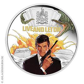 1 oz Silber James Bond Live And Let Die 2023 coloriert 