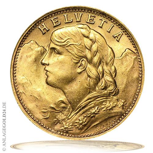 20 Schweizer Franken Vreneli Gold