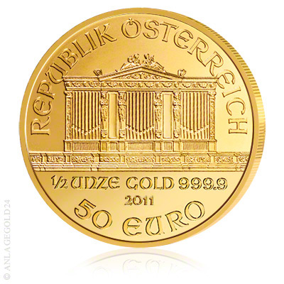 Leider gibt es hier kein zweites Produktbild. 1/2 oz Wiener Philharmoniker 2011 hier kaufen. Jetzt klicken >>>