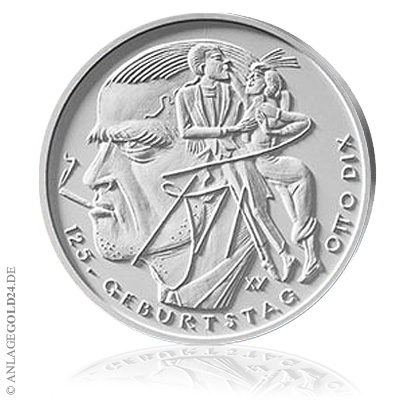 20 Euro Gedenkmnze 125. Geburtstag Otto Dix - Stempelglanz