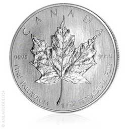 1 oz Palladium Maple Leaf 2009 -  1 Unze Palladium (999,5/1.000), 50 Can $, Maple Leaf, Canada 2009, 31,1 g, st 