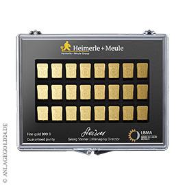 30x 1 Gramm Goldbarren UnityBar Collection - Heimerle +