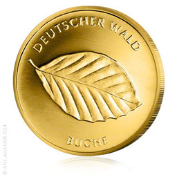 1/8 oz Gold  20 Euro - "Deutscher Wald" - Buche 2011