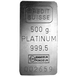 500 Gramm Platinbarren -  500 Gramm Platinbarren 999.5, verschiedene Hersteller m�glich.        