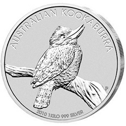 1 Kilo Kookaburra 2010 -  Australien Perth Mint 2010, 30 Dollar, 1 kg Silber 999/1000    