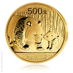 1 oz Gold Panda 2010 -  500 Yuan Gold-Panda, China 2010, 31,1 g Gold, pr�gefrisch, BU    