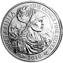 1 oz Silber Britannia 2010 -  1 Unze Silber, Britannia 2010, 2 pounds, 32,54 g. Silber (958,0/1000), 40 mm  