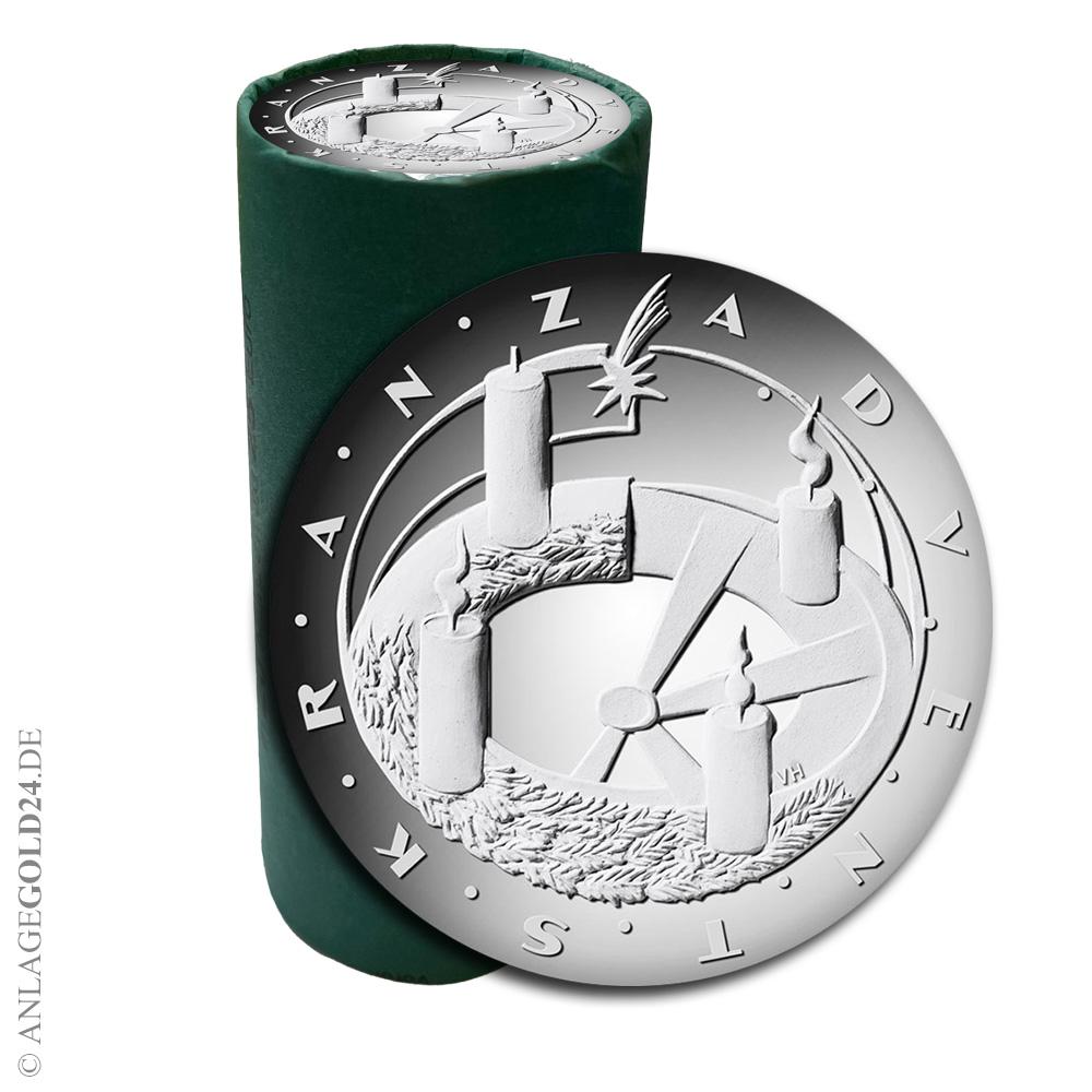 20er Rolle 25 Euro Sammlermünze Adventskranz 2024 --> Goldmünzen Silbermünzen Goldbarren