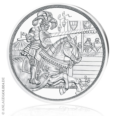 1/2 oz Silber Mit Kettenhemd und Schwert - Ritterlichkeit 2019 PP