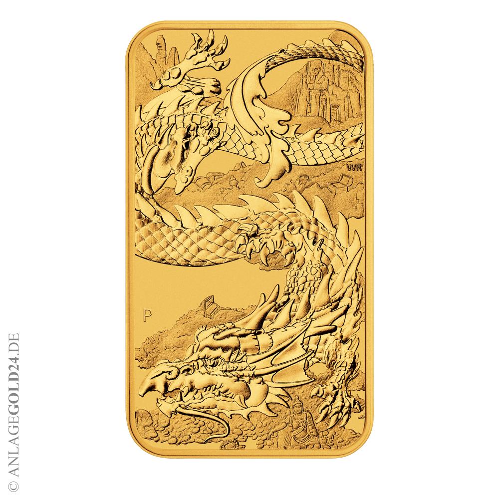 1 oz Gold Dragon Rectangle 2023