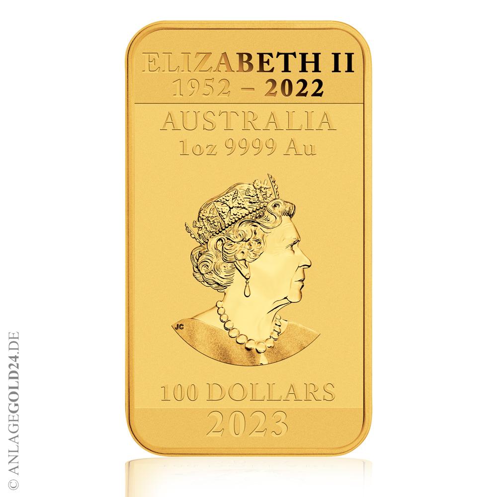 1 oz Gold Dragon Rectangle 2023