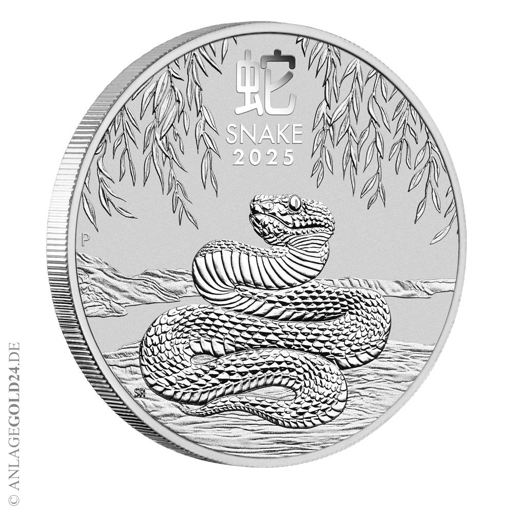  1 oz Silber Lunar III Jahr der Schlange 2025 --> Goldmünzen Motiv 