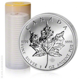 25er Tube 1 oz Silber Maple Leaf verschiedene Jahrg�nge