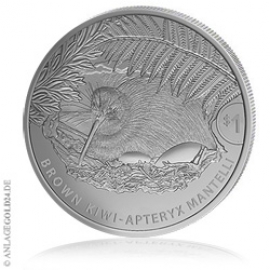 1 oz Silber Brauner Kiwi im Nest 2021 im Blister