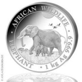 1 Kilogramm Silber Somalia Elefant verschiedene Pr�gejahre