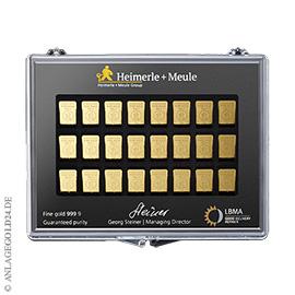 30x 1 Gramm Goldbarren UnityBar Collection - Heimerle + Meule