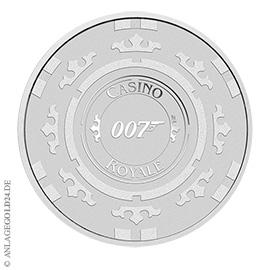 1 oz Silber James Bond Casino Royale Casino Chip 2023 BU