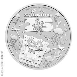 1 oz Silber 25 j�hriges Jubil�um SpongeBob Schwammkopf 2024