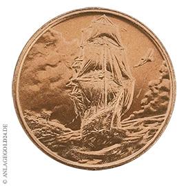1/4 oz Kupfer Ascension Island Segelschiff 2025