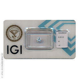 Anlage-Diamant 0,33 Carat 544266061- lupenrein