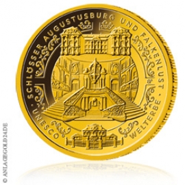 100 Euro Gold UNESCO-Welterbe � Schl�sser Augustusburg und Falkenlust � Pr�gebuchstabe D