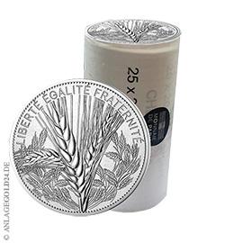 25er Rolle 20 Euro Silber Naturen Frankreichs - Weizen 