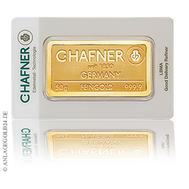 50 Gramm Goldbarren C.Hafner