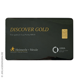 0,5 Gramm Goldbarren - Heimerle + Meule Discover Gold