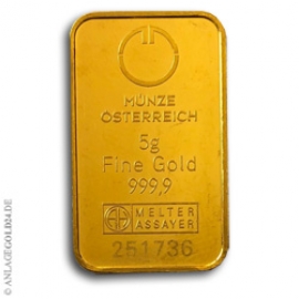 5 Gramm Goldbarren verschiedene Hersteller