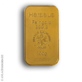 100 Gramm Goldbarren verschiedene Hersteller