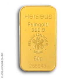 50 Gramm Goldbarren verschiedene Hersteller
